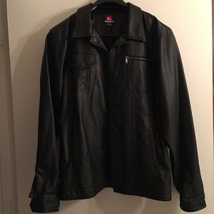 Quicksilver pleather leather jacket, size XL